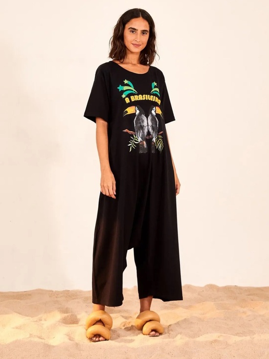 FARM Rio Pants - Farm Rio Brasileira Jersey Jumpsuit